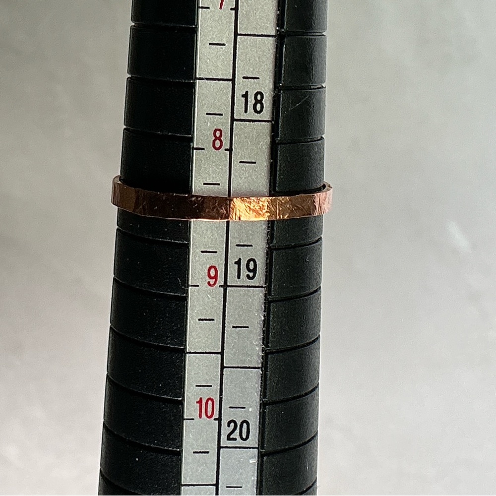 Raw Copper Ring Size 8.5 Band Jewelry Minimal Hammered Solid Handcrafted USA #B - Picture 10 of 12